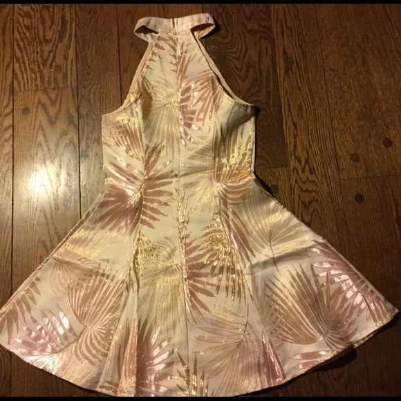 BOOHOO Metallic Jacquard Skater Dress - Picture 6 of 6